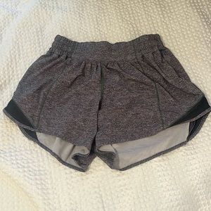 Grey Lululemon Hotty Hot 4” Shorts *LINER CUT OUT*